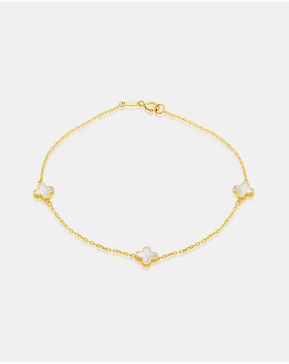 Zoe Olivia - 9K Gold Mother of Pearl Petal Bracelet