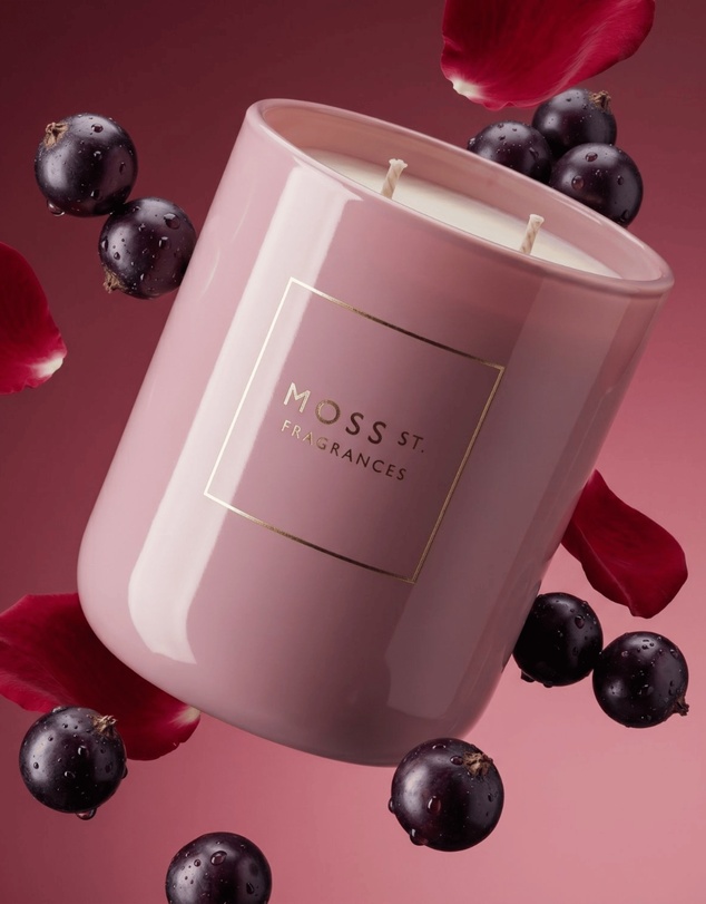 Moss St Fragrances - Blackcurrant & Rose Soy Candle 300g