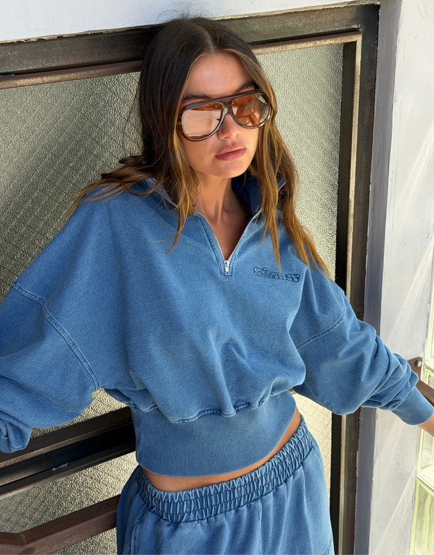 SSAINT - Denim Acid Wash Crop Jacket