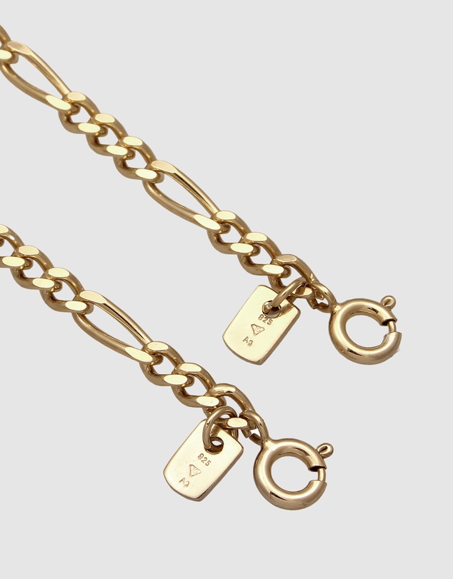 Kuzzoi - ICONIC EXCLUSIVE - Jewelry Set Men Figaro Chain in 925 Sterling Silver Gold Plated