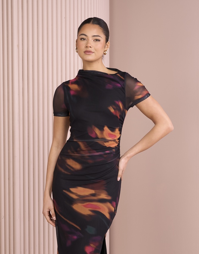 Azzurielle - Herta Ruched Maxi Dress