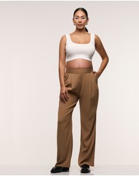 Soon Maternity - Wide Leg Pleated Pants