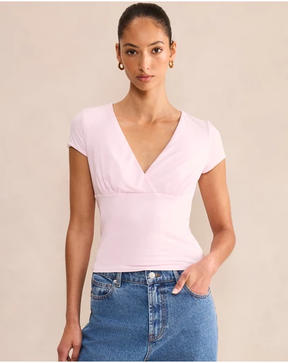 Forever New - Harri Short Sleeves V-Neck Top