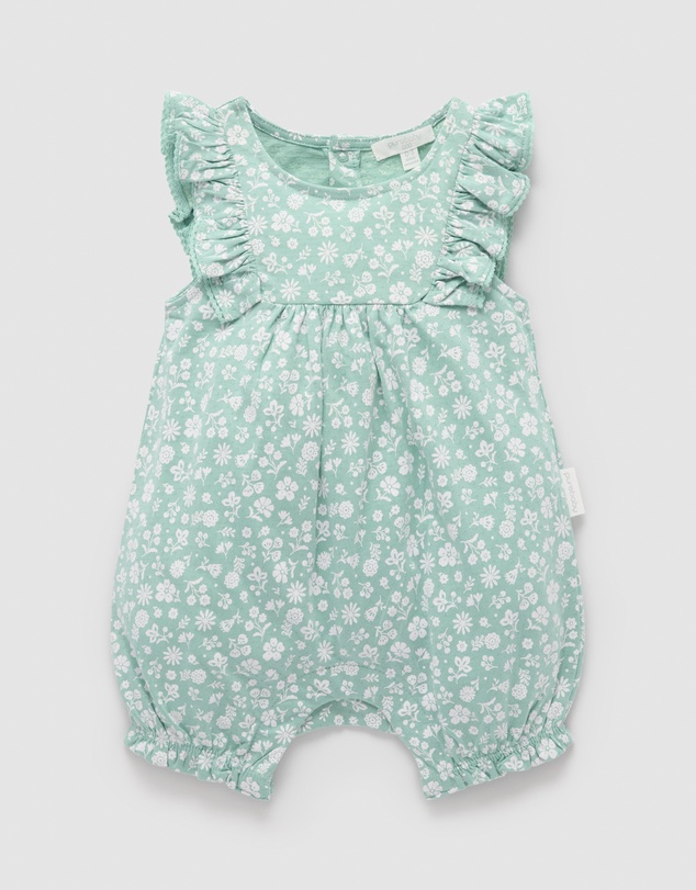 Purebaby - Ruffle Shortie Growsuit -Kids-Babies