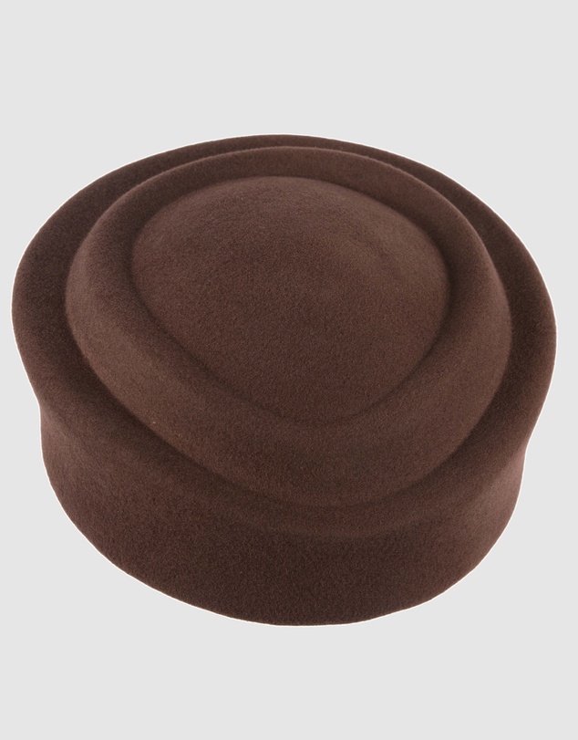Max Alexander - Felt Chocolate Pillbox Hat