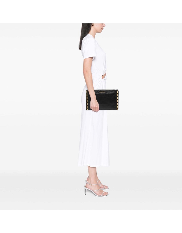 Pre-Loved by Azura Reborn - Pre-Loved Studded Leather Zip Clutch