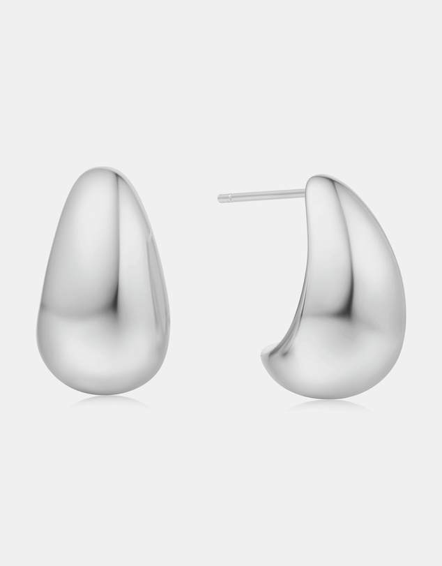 Ania Haie - Silver Bold Dome Hoop Earrings