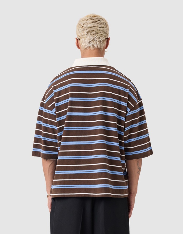 Zanerobe - Box Crop Polo Choc/Sky Blue