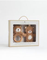 Living Textiles - Ring Rattle & Dummy Chain Gift Set - Cuddly Bear