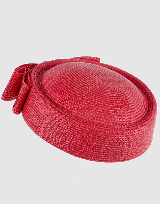 Max Alexander - Red Braid Pillbox Hat