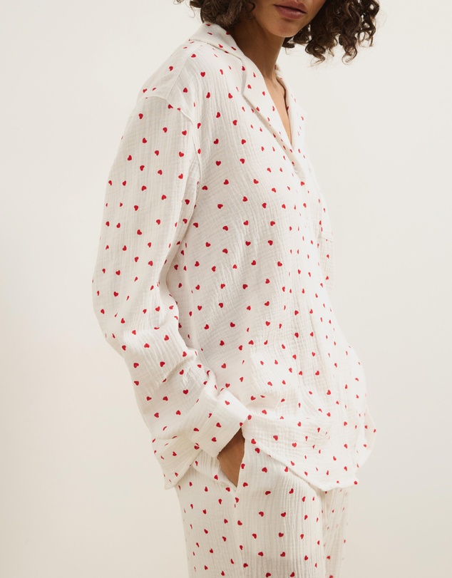 Atmos&Here - Cotton Hearts Long PJ Set