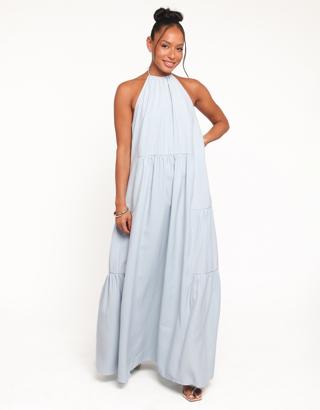 Petal & Pup - Eimear Halterneck Maxi Dress - Blue