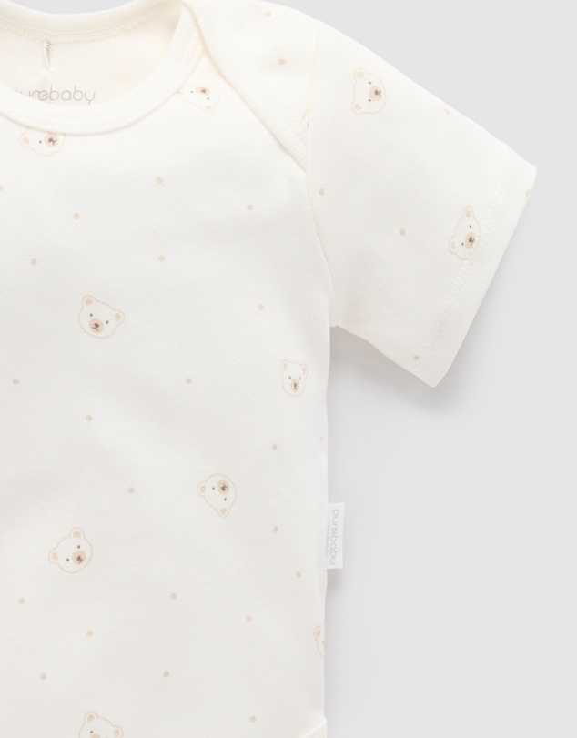 Purebaby - 2 Pack Short Sleeve Bodysuit - Babies