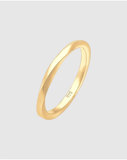 Elli Jewelry - Filigree Band Ring in Gold-Plated 925 Silver