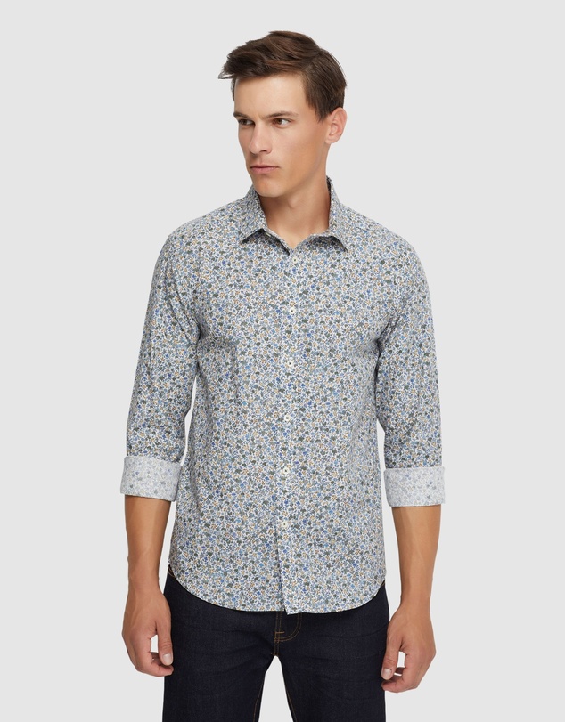 Oxford - Kenton Floral Print Cotton Shirt