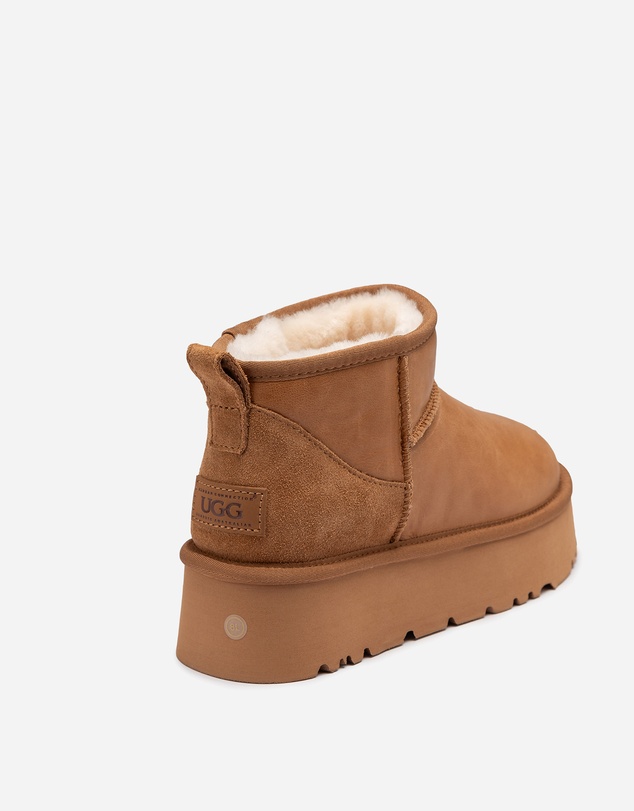 Ozwear Connection Uggs - Ugg Classic Platform Ultra Mini Boot (Oiled Leather) (4.5cm)