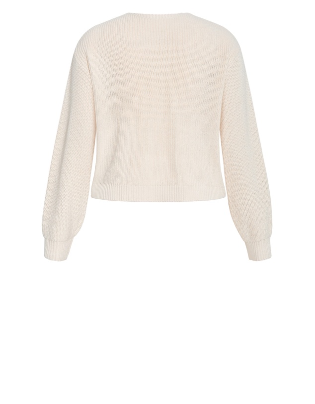 City Chic - Plus size Chloe True Knit Cardigan - cream melange