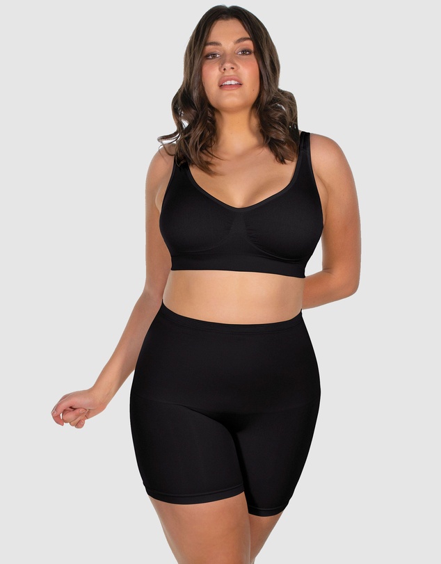 B Free Intimate Apparel - Targeted Tummy Control Stay-Up Shorts Silicone Band