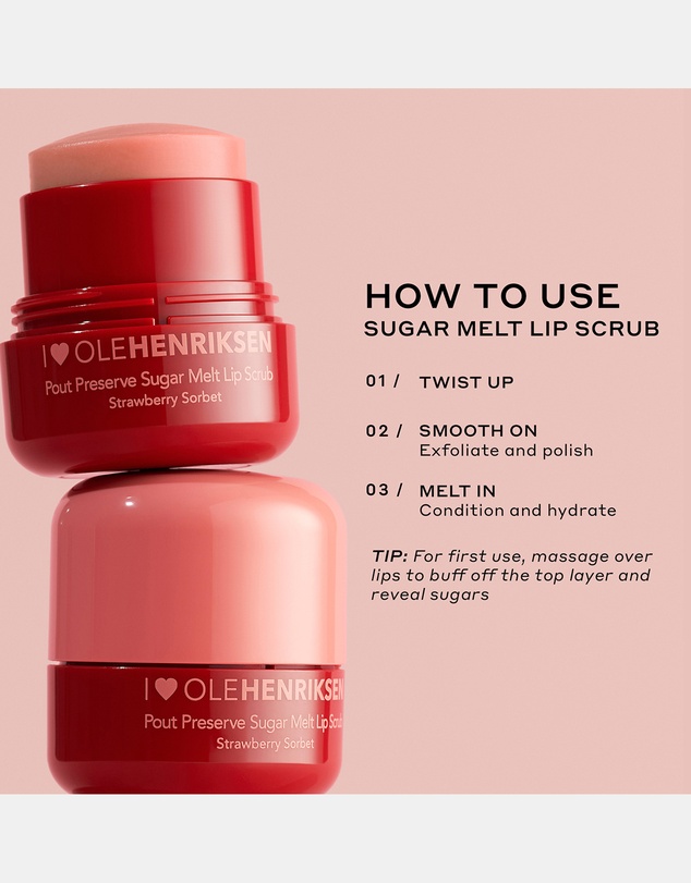 Ole Henriksen - Pout Preserve Sugar Melt Lip Scrub, Strawberry Sorbet