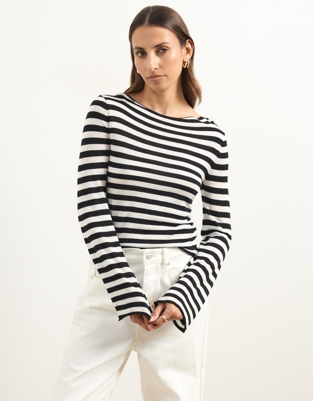 Atmos&Here - Bella Fine Knit Stripe Top