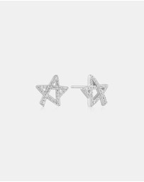 Ania Haie - Ania Haie Silver Asymmetric Five-Point Star Stud Earrings