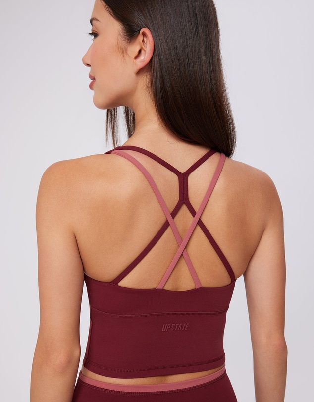 Upstate - Air Sculpt Double Layer Tank - Warm Cherry