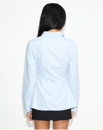 Dazie - Tia Ruched Button Up Shirt
