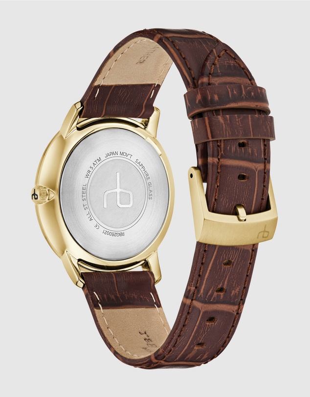 rag & bone - Manston Mens Brown Leather Strap Watch