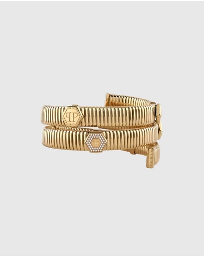 Philipp Plein - $NAKE HEXAGON Gold-Tone Bracelet
