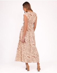 Petal & Pup - Safira Midi Dress - Brown Paisley