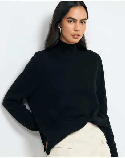 AERE - Nyne Wool Funnel Neck Jumper