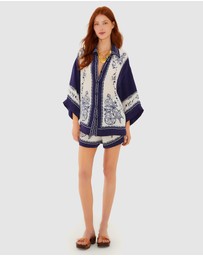 Farm Rio - Coast Scarf Off-White Shorts