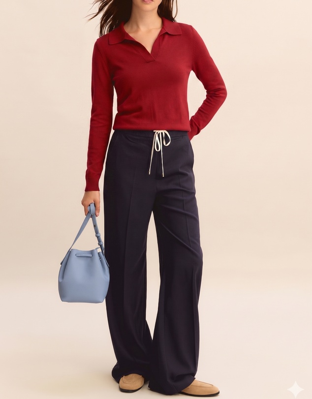 Emme - Red Viscose Stretch Knit Top