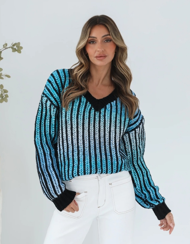 Esther & Co - Daleena Knit - Blue Multi