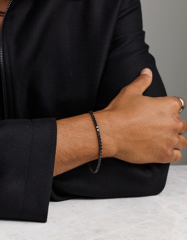 Michael Hill - Black Spinel Tennis Bracelet in Sterling Silver