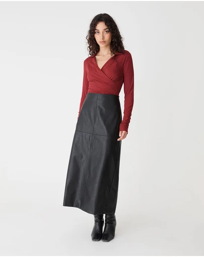 Forcast - Solene Bamboo Wrap Top