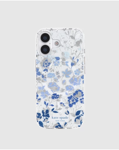 Kate Spade - Kate Spade Flowerbed Blue MagSafe Case for iPhone 17