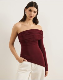 Atmos&Here - Lana Jersey Off Shoulder Long Sleeve Top