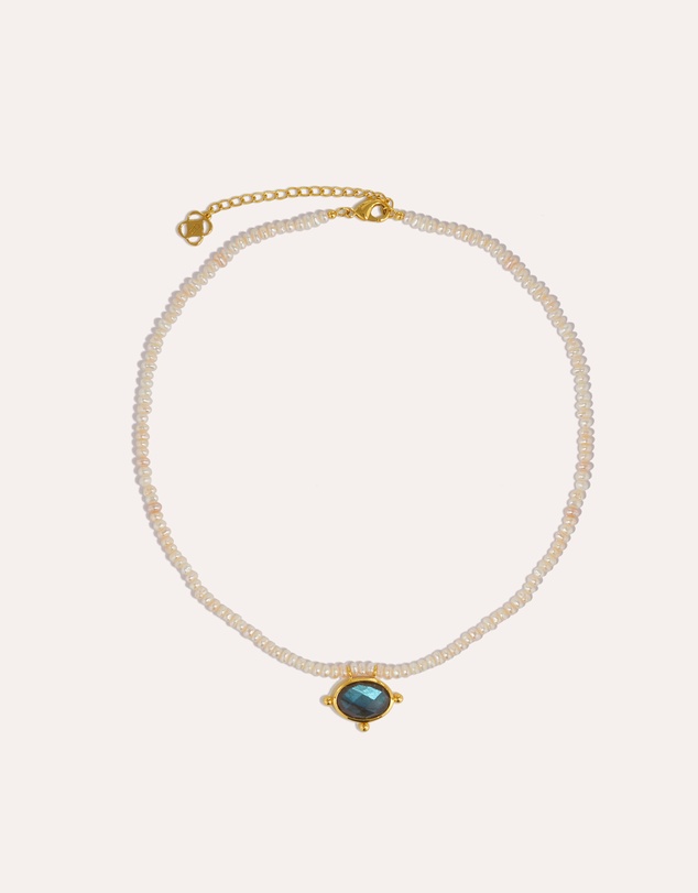 Ottoman Hands - Sorel Pearl and Labradorite Beaded Necklace
