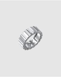 Kuzzoi - ICONIC EXCLUSIVE - Ring Male Solid Groove Look 925 Sterling Silver
