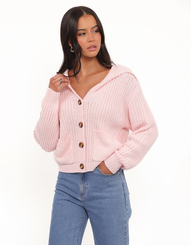 Petal & Pup - Amelia Oversize Collar Button Cardigan - Pink