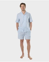 Mitch Dowd - Mitchdowd Mens Blue Stripe Pyjama Top