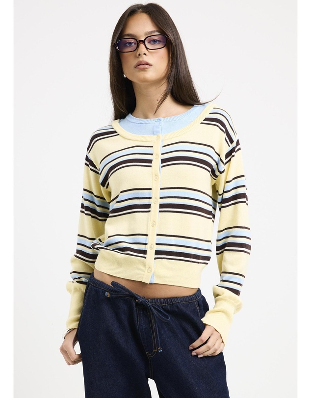 Subtitled - Odessa Double Knit Stripe Cardigan