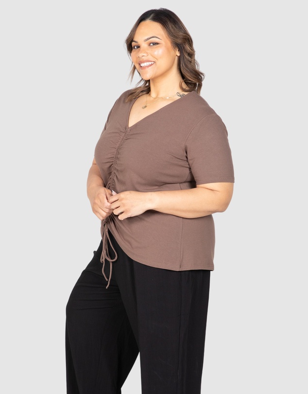 Love Your Wardrobe - Maya Ruched Front Tee