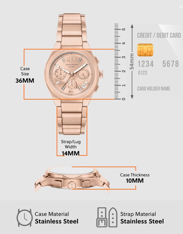 Armani Exchange - Rose Gold Chronograph Watch