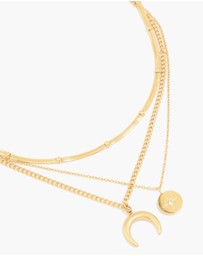 Lovisa - Waterproof Gold Plated Stainless Steel Mixed Pendants Layered Necklace