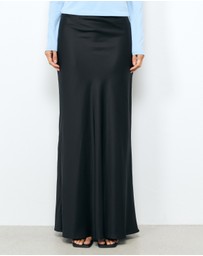 AERE - Bias Maxi Satin Skirt