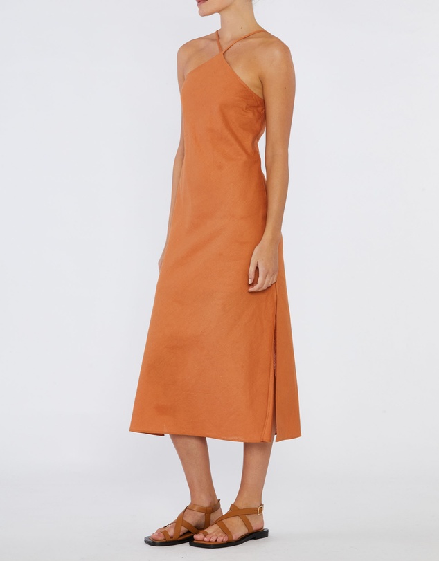 Amelius - Krisha Linen Halter Midi Dress