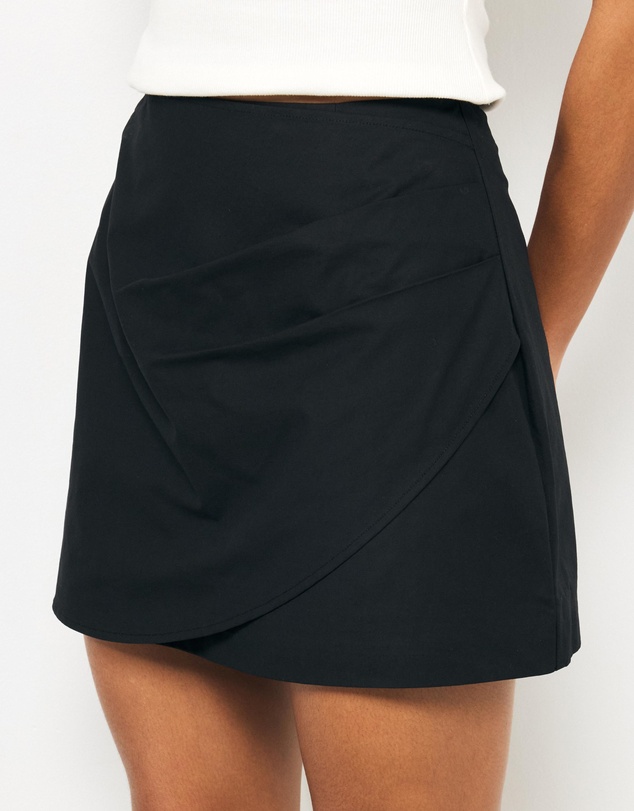 AERE - Kiki Poplin Wrap Mini Skirt