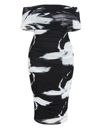 City Chic - Dana Mesh Blur Print Dress